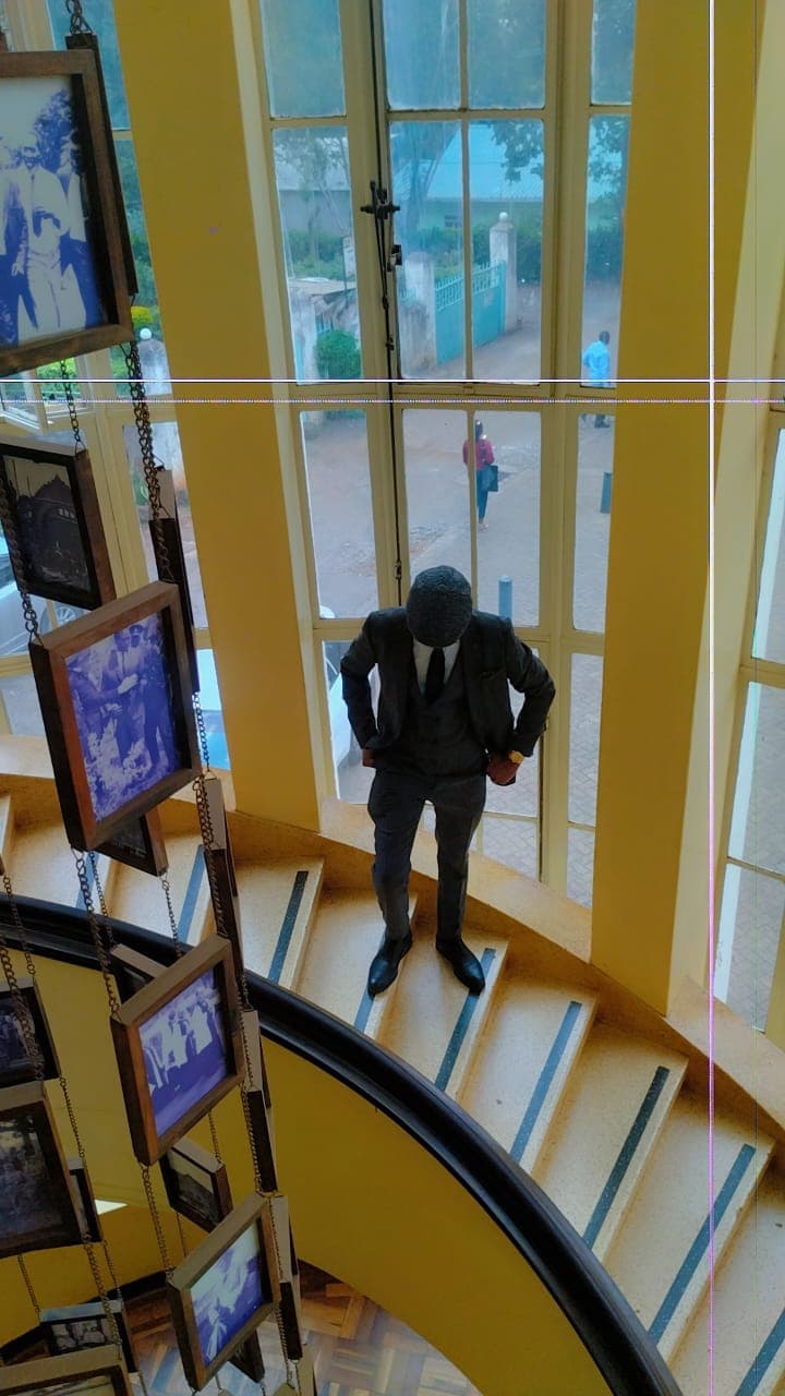 Njaji Samson Sibona portrait in monochrome style.